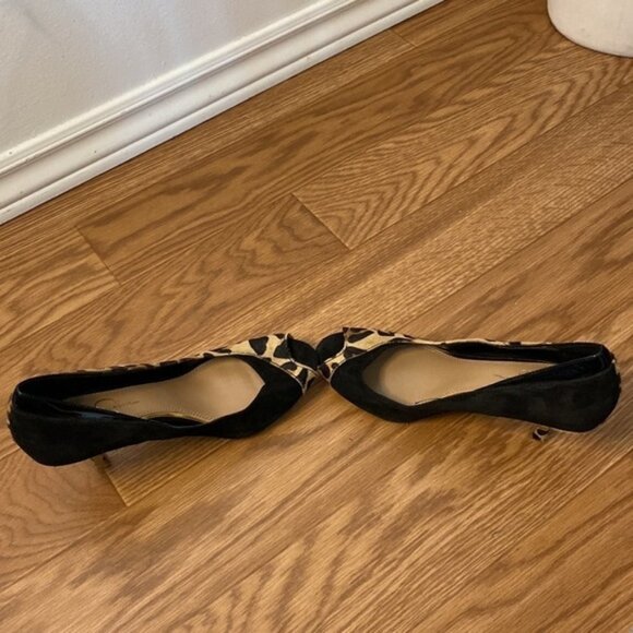 SOLD JESSICA Simpson Women’s Black Leopard Print Peep Toe Heels (Size 8B/38) - Picture 8 of 16